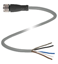 P+F 缆线插座，带屏蔽 V1-G-0,5M-PUR-ABG