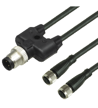 P+F Y 型连接缆线 V3-GM-BK0,3M-PUR-U-T-V1-G