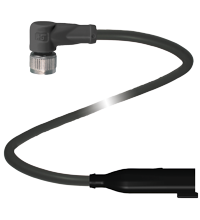 P+F 适配器缆线 V15-W-BK0,5M-PUR-O1-DT4P-G
